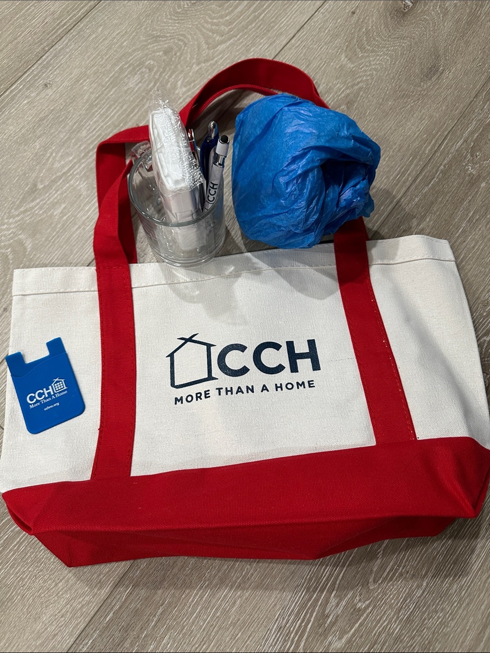 Canvas Tote Bag w 2 glass mugs